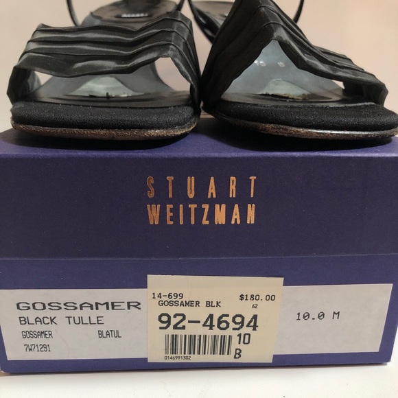 Stuart Weitzman Gossamer Black Tulle Kitten Heels - Picture 3 of 4